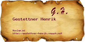 Gestettner Henrik névjegykártya